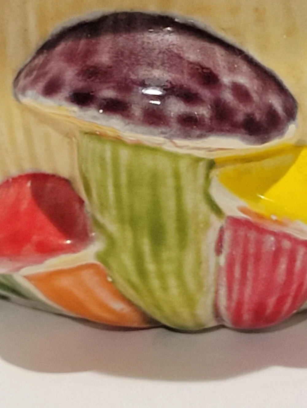 Mushroom 3D Ceramic Canister Vintage 70s Retro Kitchen Decor 8 